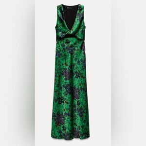 BNWT Floral Satin-Effect Midi Dress – Extra Small
